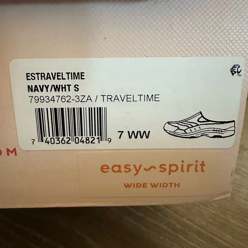 Easy Spirit Navy Travel Time Slip-On Sneakers Clog Mule Women 7WW - Picture 4 of 4